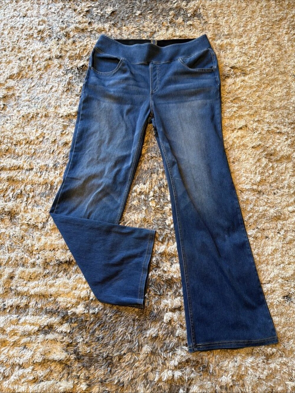 HALARA Pull-On Wide Leg Jeans Stretch Denim Elastic Waist Flare Women’s XL